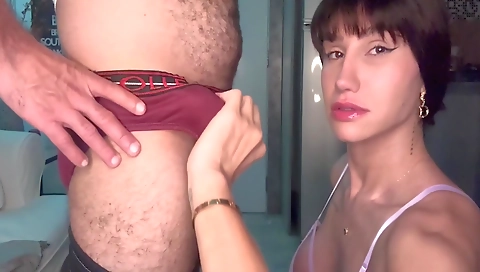 Horny shemale with a hot body fucked by her boyfriend