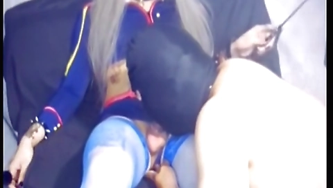 Shemale cosplay gets fucked by the guy in her underwear