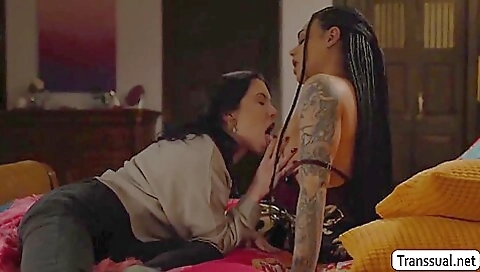 Big black dick on a long ass in her brown and brown stockings