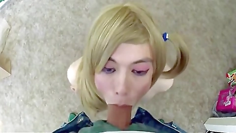 Amateur blonde shemale 18+ is fucked hard in the deepthroat