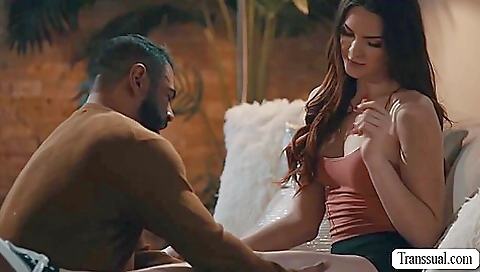 Brunette stepdaughter sucks and gets fucked in the ass