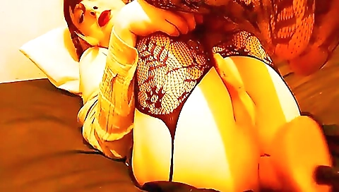 Busty brunette with perfect body fucks and masturbates