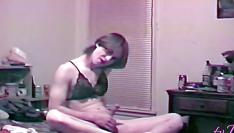 Gorgeous amateur brunette shows her private lingerie