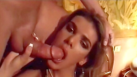 Blondie and brunette in a threesome get fucked in a doggy style