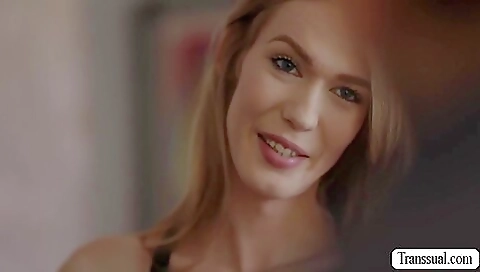 Big boobed redhead and her skinny stepbrother are fucking