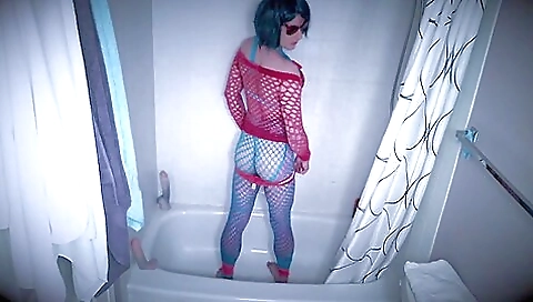 Hot lingerie girl in a solo movie with a deepthroat